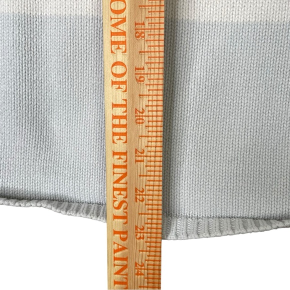 Lauren Ralph Lauren Sweater Women M blue White Striped Cable Knit Classic Preppy - Picture 10 of 11